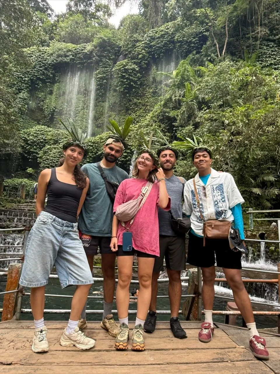 Group at Tumpak Sewu waterfall